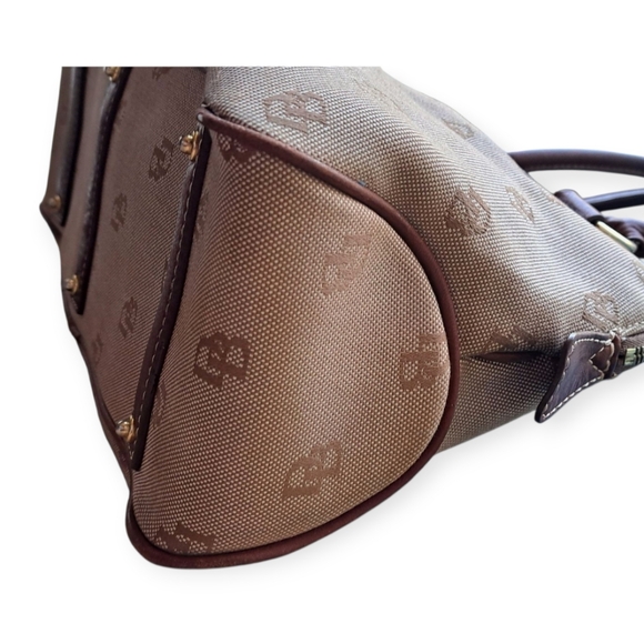 Vintage Dooney & Bourke Tan and Brown Logo Satchel - Picture 7 of 16